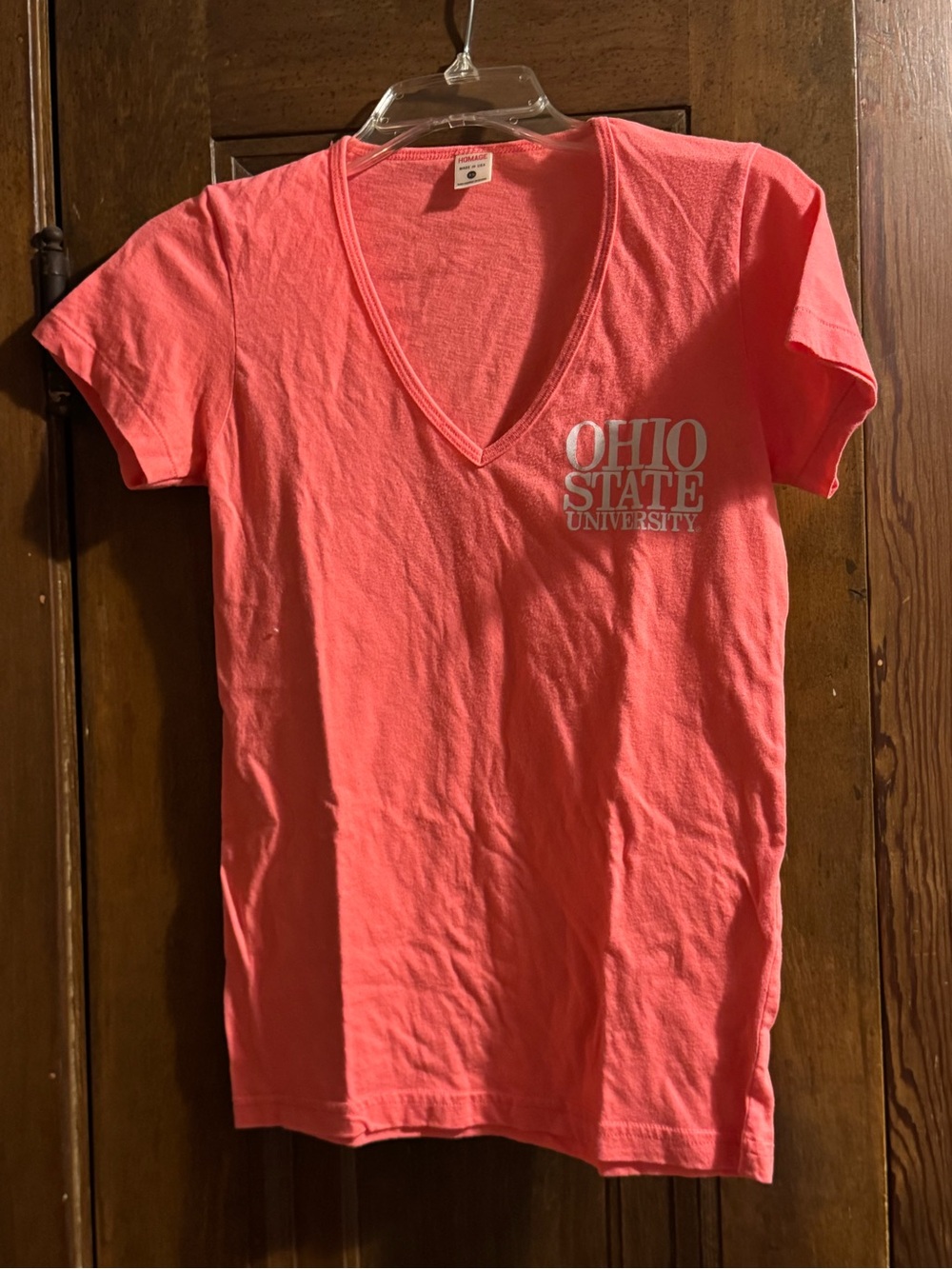 HOMAGE Ohio State University Coral V-Neck Tee size XS